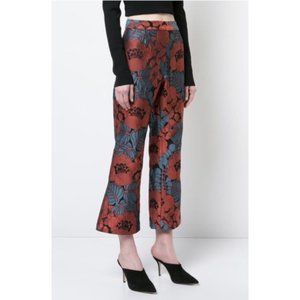 NWT Josie Natori floral kick flare crop pants